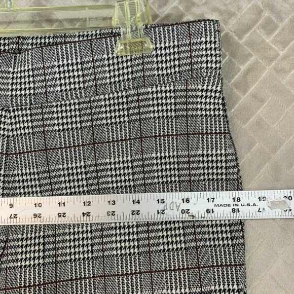 Time And Tru Womens Large Office Dress Pants Gray Houndstooth Plaid Straight Leg - Picture 7 of 14